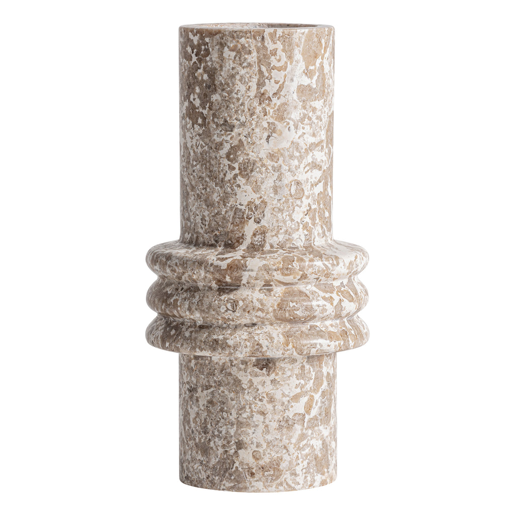 Handgefertigte Marmor-Vase in Beige mit matter Oberfläche, moderner Stil
