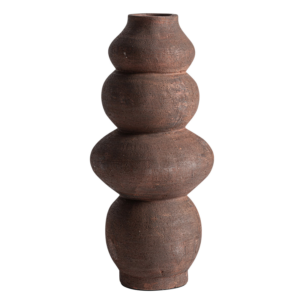 Handgefertigte Vase aus Terrakotta mit mattem Finish im zeitgenössischen Stil