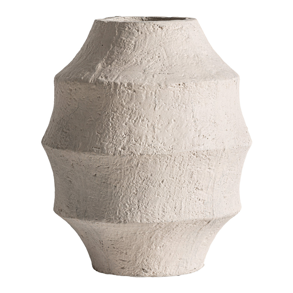 Handgefertigte Vase aus beigem Beton im Contemporary Stil