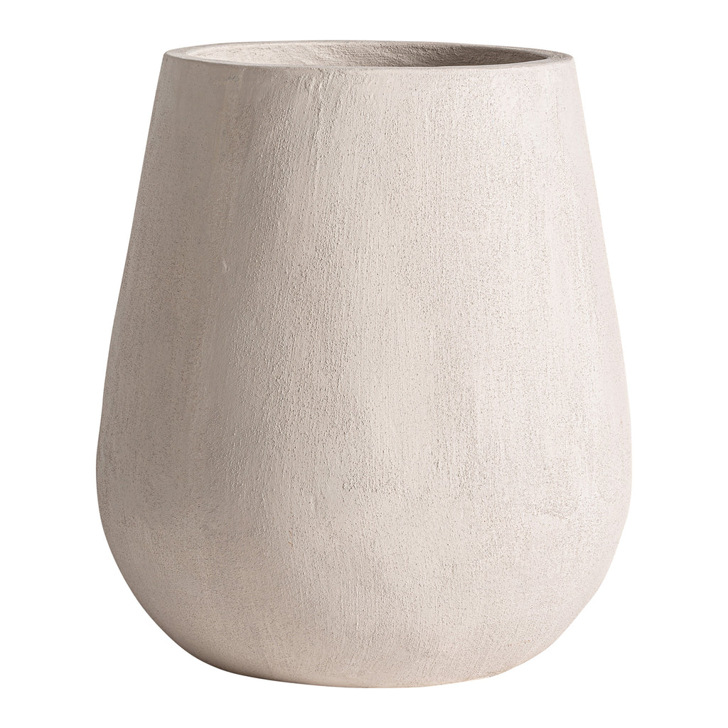Handgefertigte Vase aus beigefarbenem Beton im Contemporary Stil
