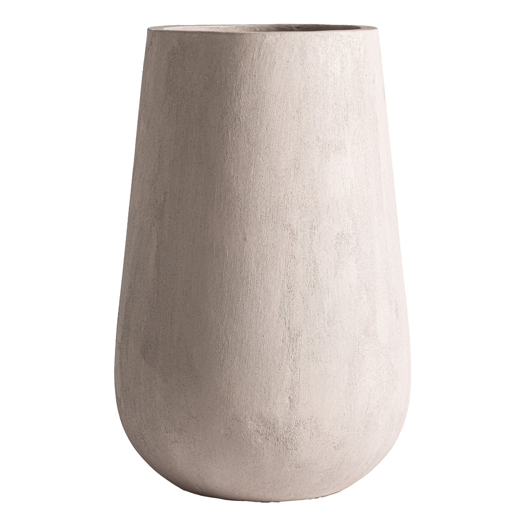 Handgefertigte taupefarbene Vase aus Beton und Fiberglas im Contemporary Stil.