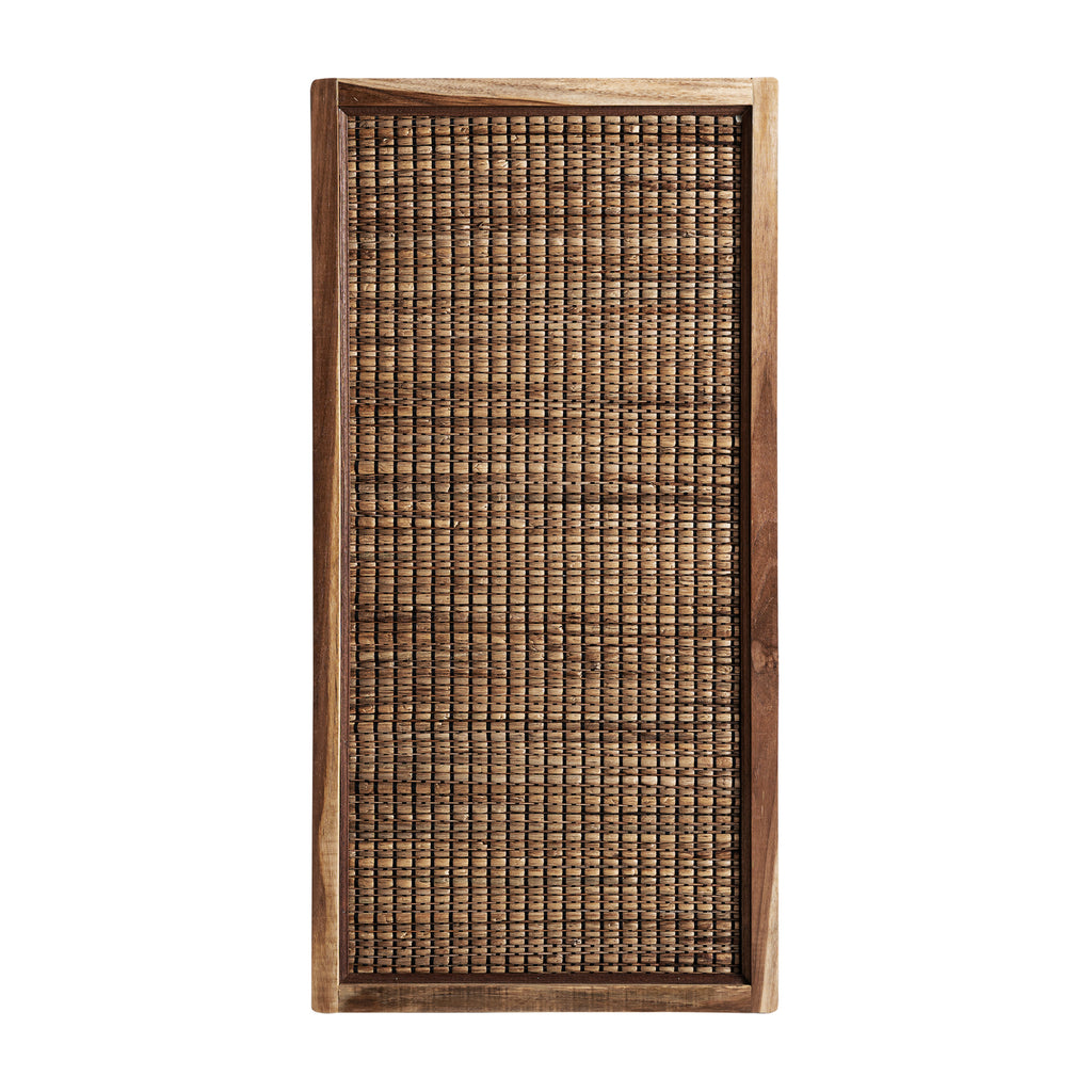 Wandpaneel aus brauner Naturfaser, Boho Stil, handgefertigt. 