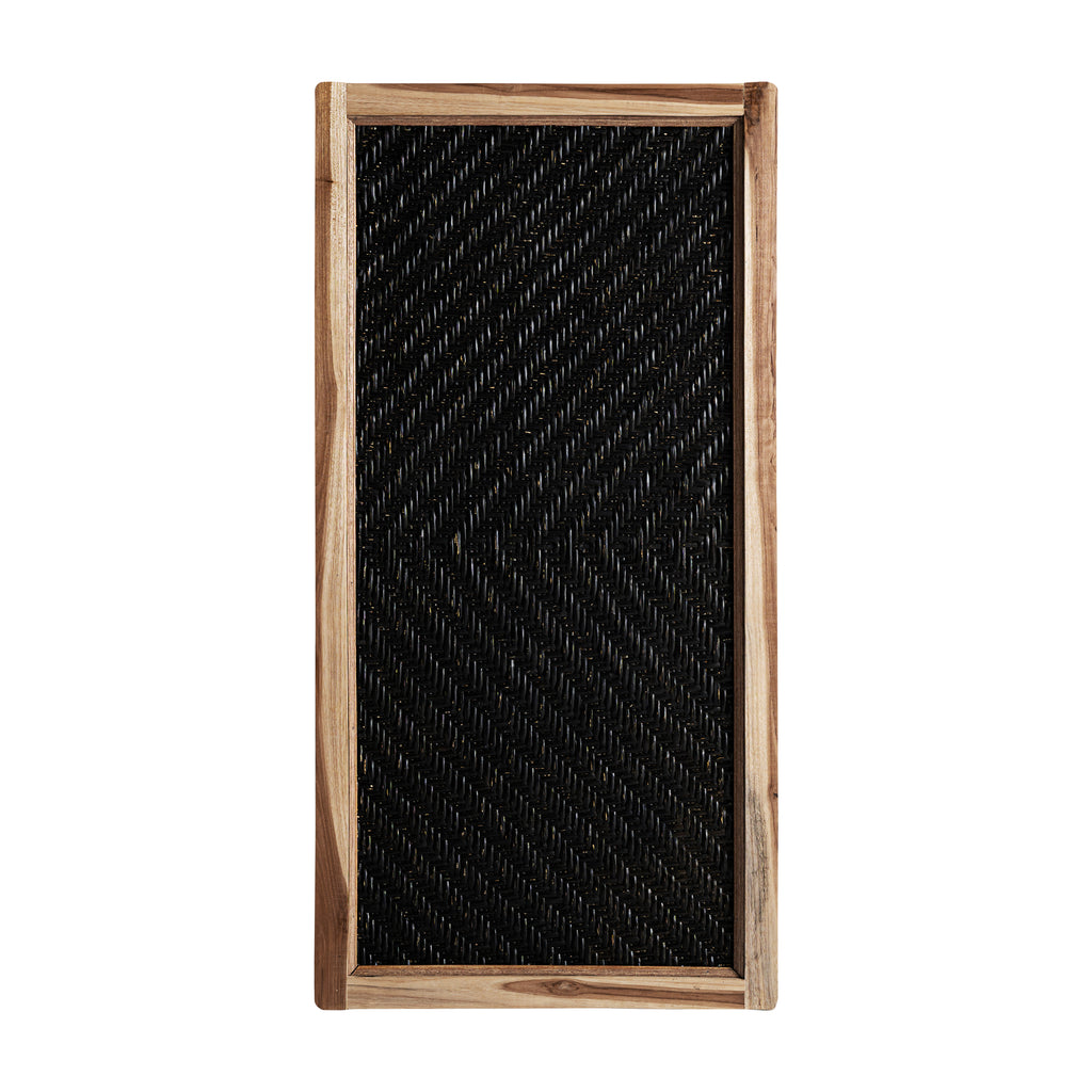 Handgefertigtes Rattan Wandpaneel in Braun-Schwarz, Boho Stil
