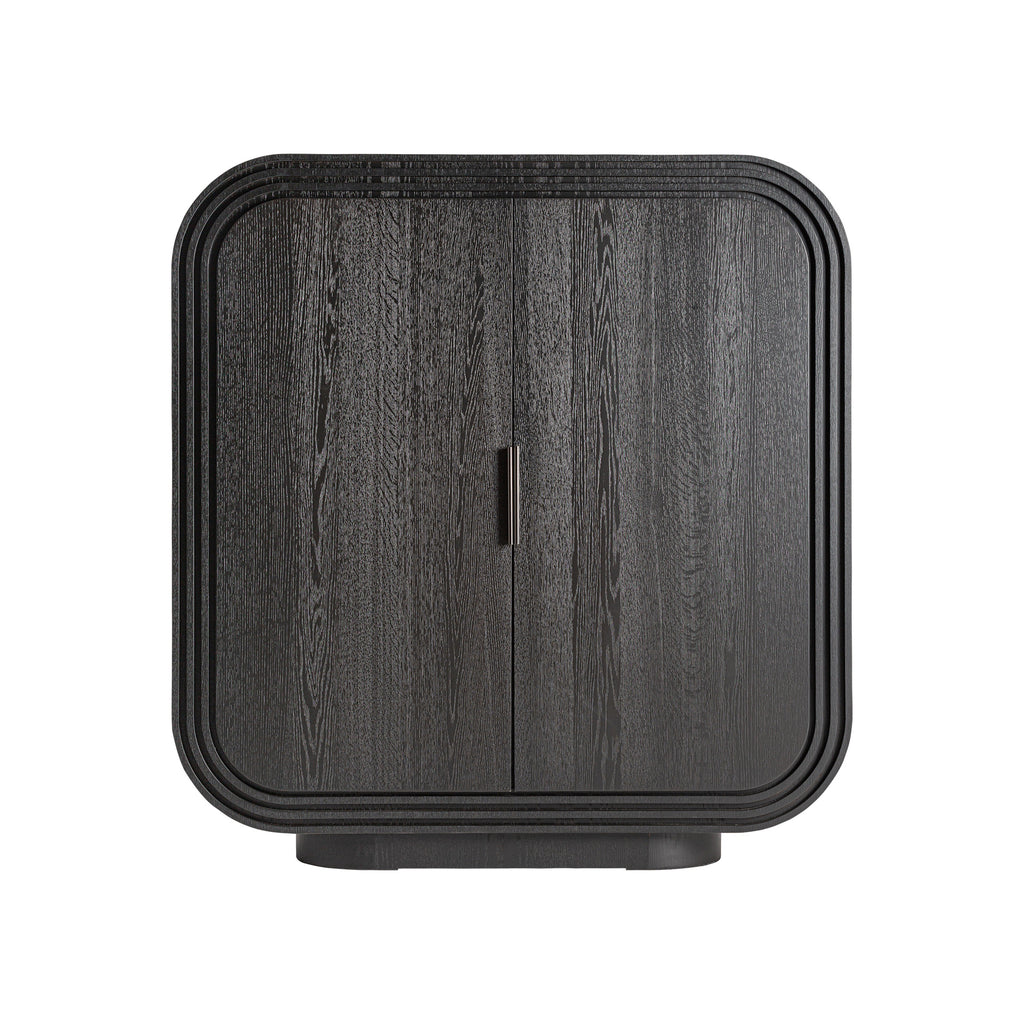 Schwarzer Eichenschrank im Art Deco Design