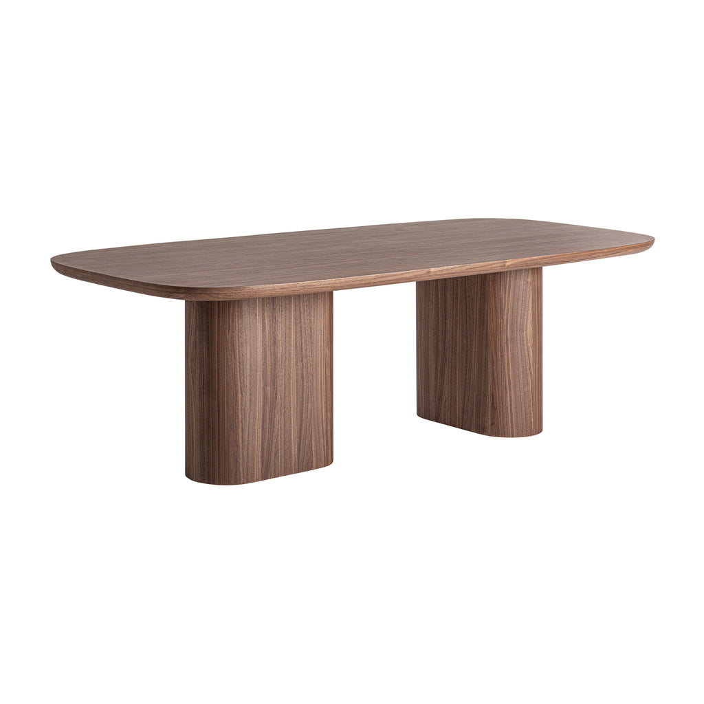 Contemporary Esstisch für acht Personen aus  Walnussfurnier, braun, modern und elegant