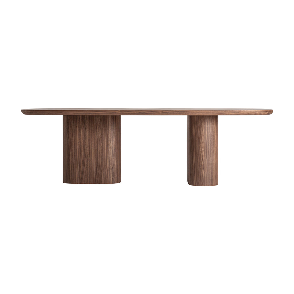 Contemporary Esstisch aus MDF-Holz mit Walnussfurnier, braun, modern und elegant