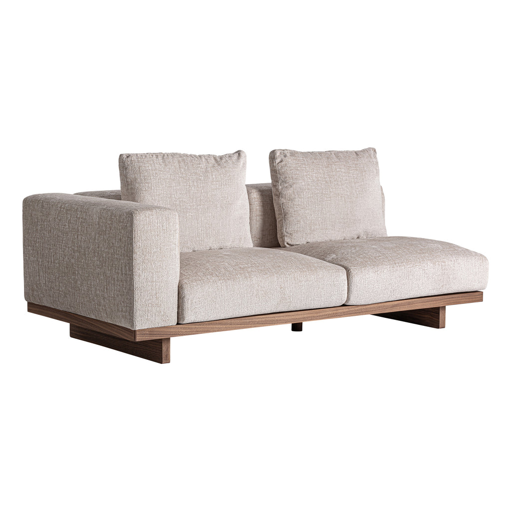 Ecksofa im Lounge Stil in Taupe und Braun 