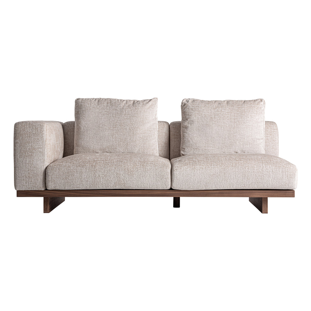 Ecksofa-Modul im Lounge-Stil in Taupe und Braun aus Stoff und MDF
