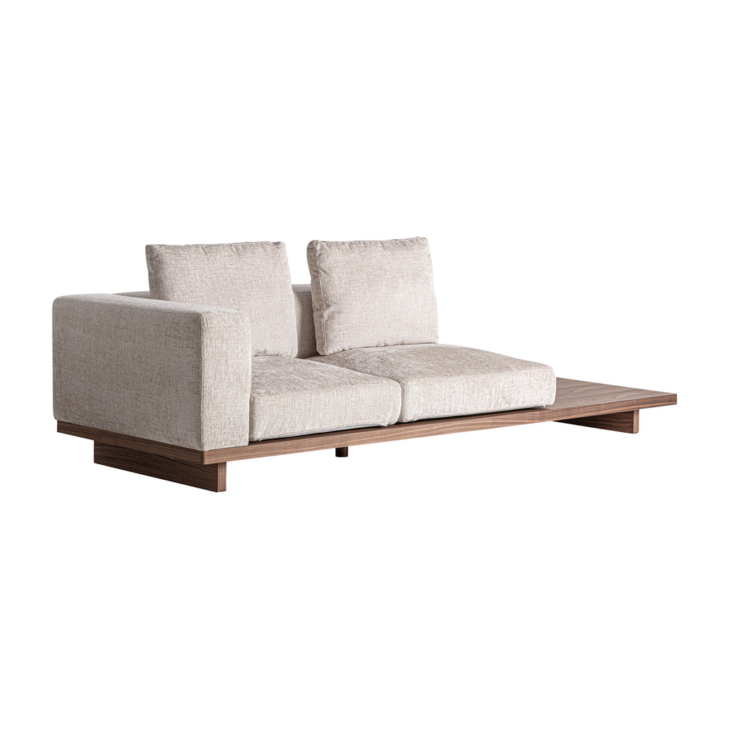 Modernes Ecksofa in Taupe und Braun im Lounge Design