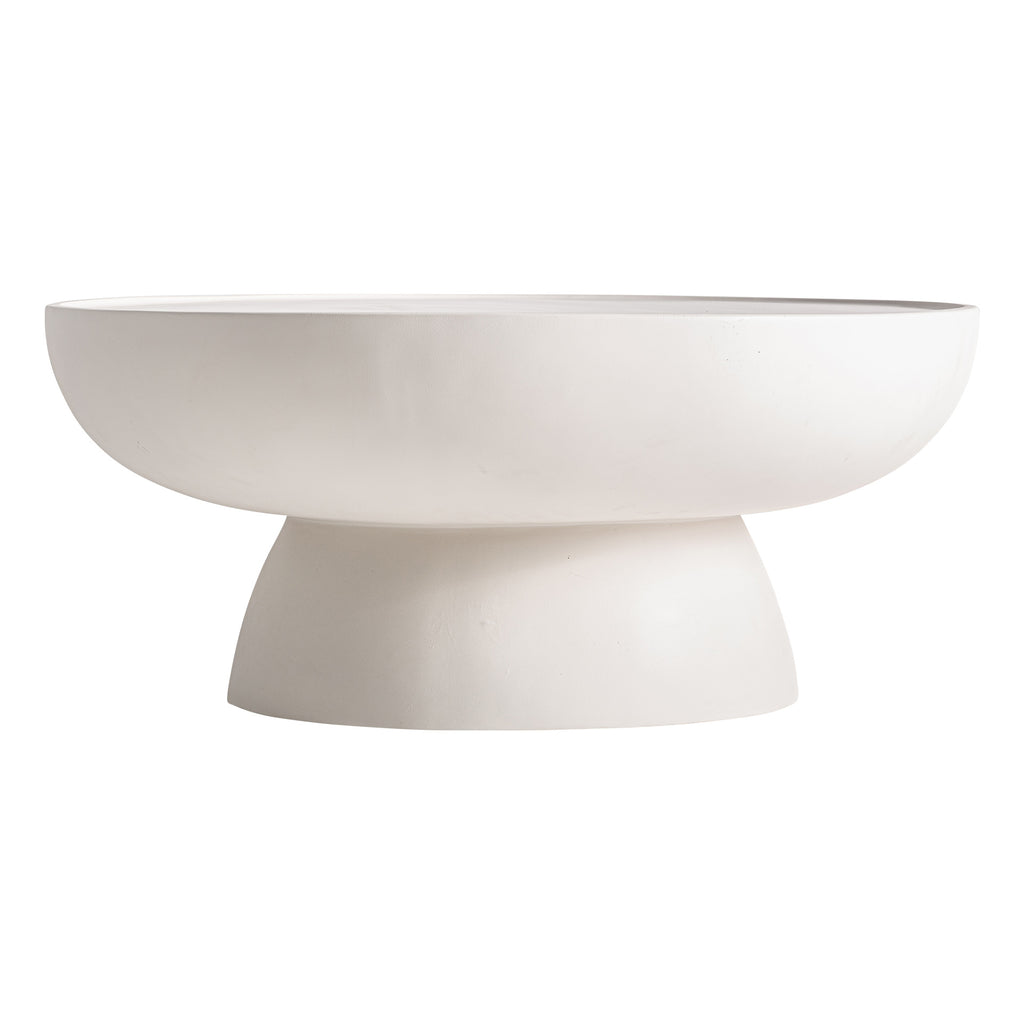 Runder Couchtisch aus Stahlbeton in Off-White, modern und minimalistisch