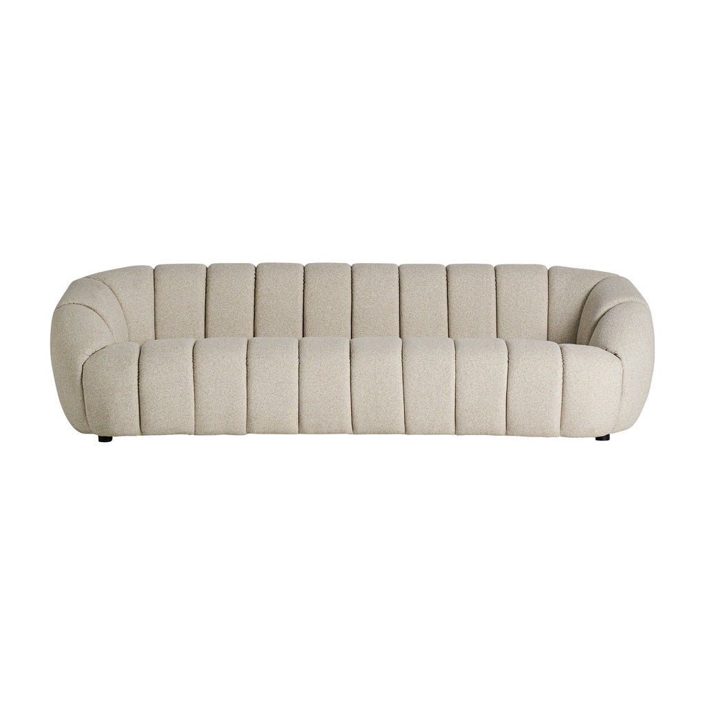 Beiges Designersofa Dreisitzer im Contemporary-Stil mit dezenten Holzfüßen