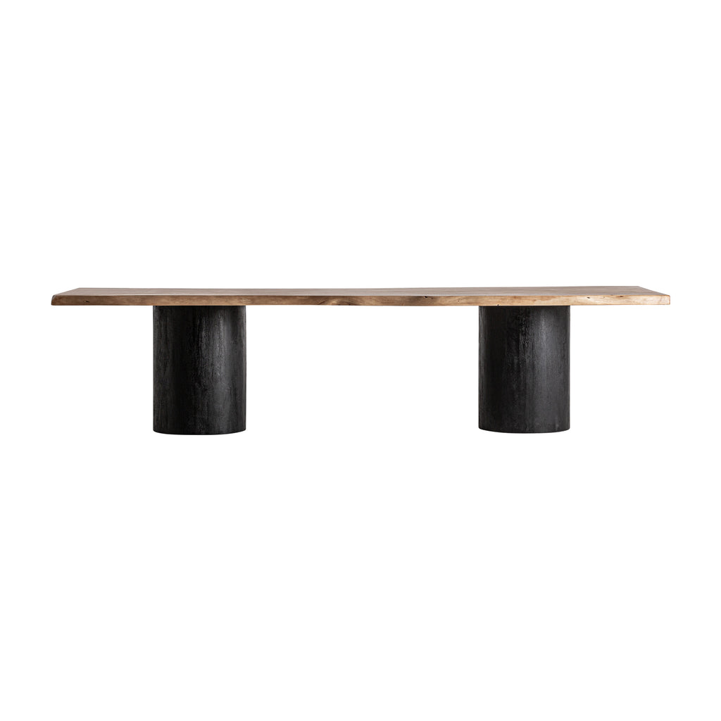 Großer Esstisch aus braunem Mangoholz und hellem Akazienholz, Contemporary Stil, Platz für bis zu 12 Personen