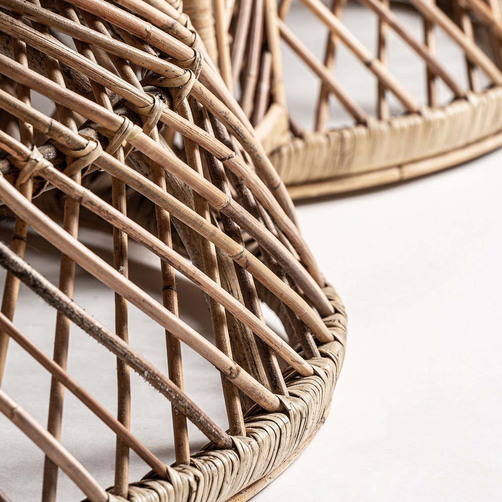 2-Sitzer Sofa Aglientu aus Rattan kombiniert mit Baumwolle - Maison Oudh