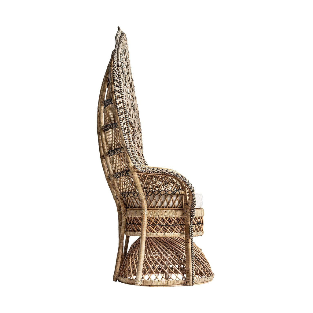 2-Sitzer Sofa Aglientu aus Rattan kombiniert mit Baumwolle - Maison Oudh