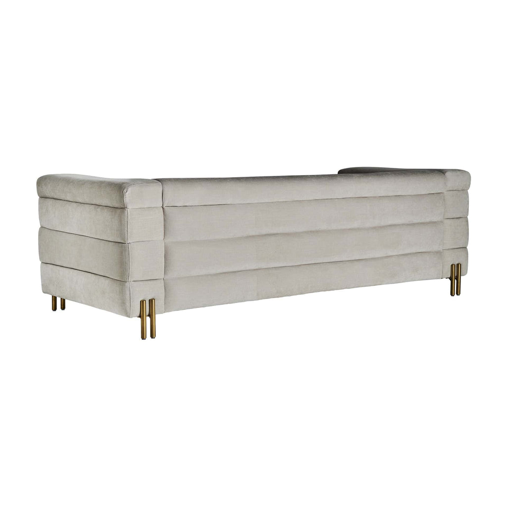 3-Sitzer Art-Deco-Sofa: Eleganz in Off White & Gold - Maison Oudh