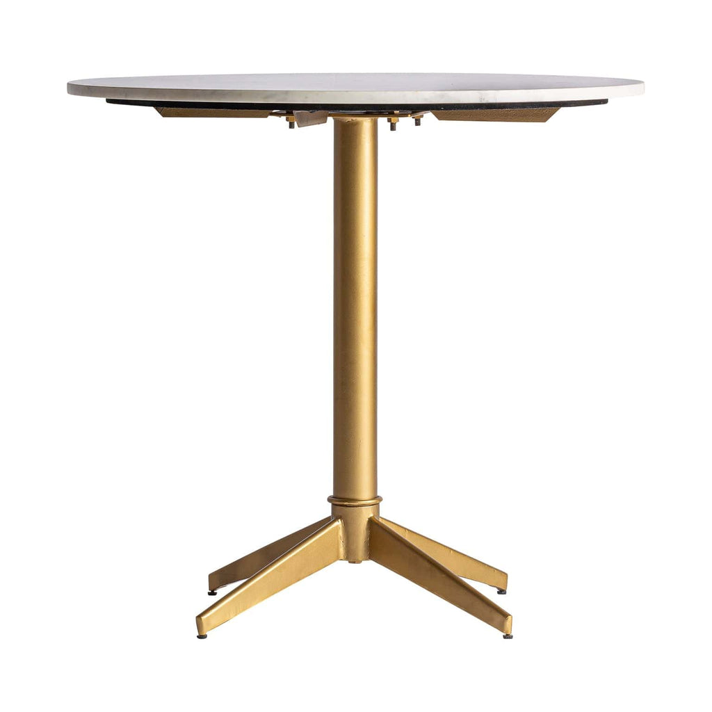 Runder Bartisch in Gold mit weissem Marmor im Art Deco Stil - Maison Oudh