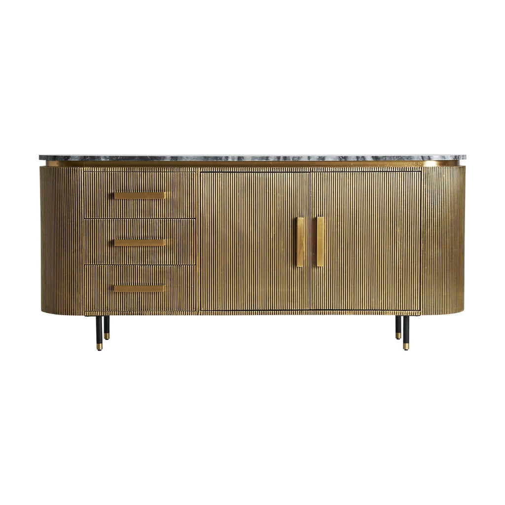 Goldenes Sideboard kombiniert mit schwarzem Marmor - Maison Oudh