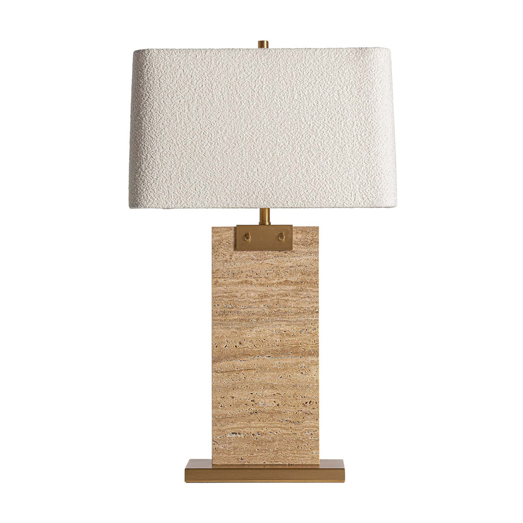 Handgefertigte Klassische Tischlampe - Marmor in Beige & Eisen - Maison Oudh