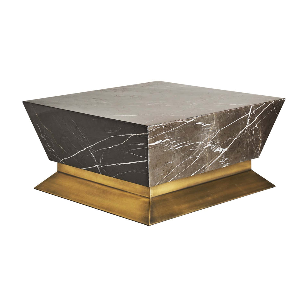 Art Deco Couchtisch aus schwarzem Marmor und Gold - Maison Oudh