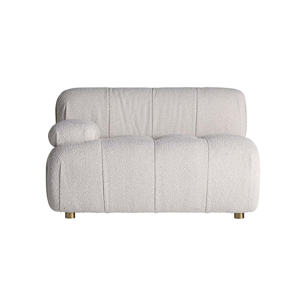 Art Deco Modulsofa Bouclé in Creme kombiniert mit Gold - Maison Oudh