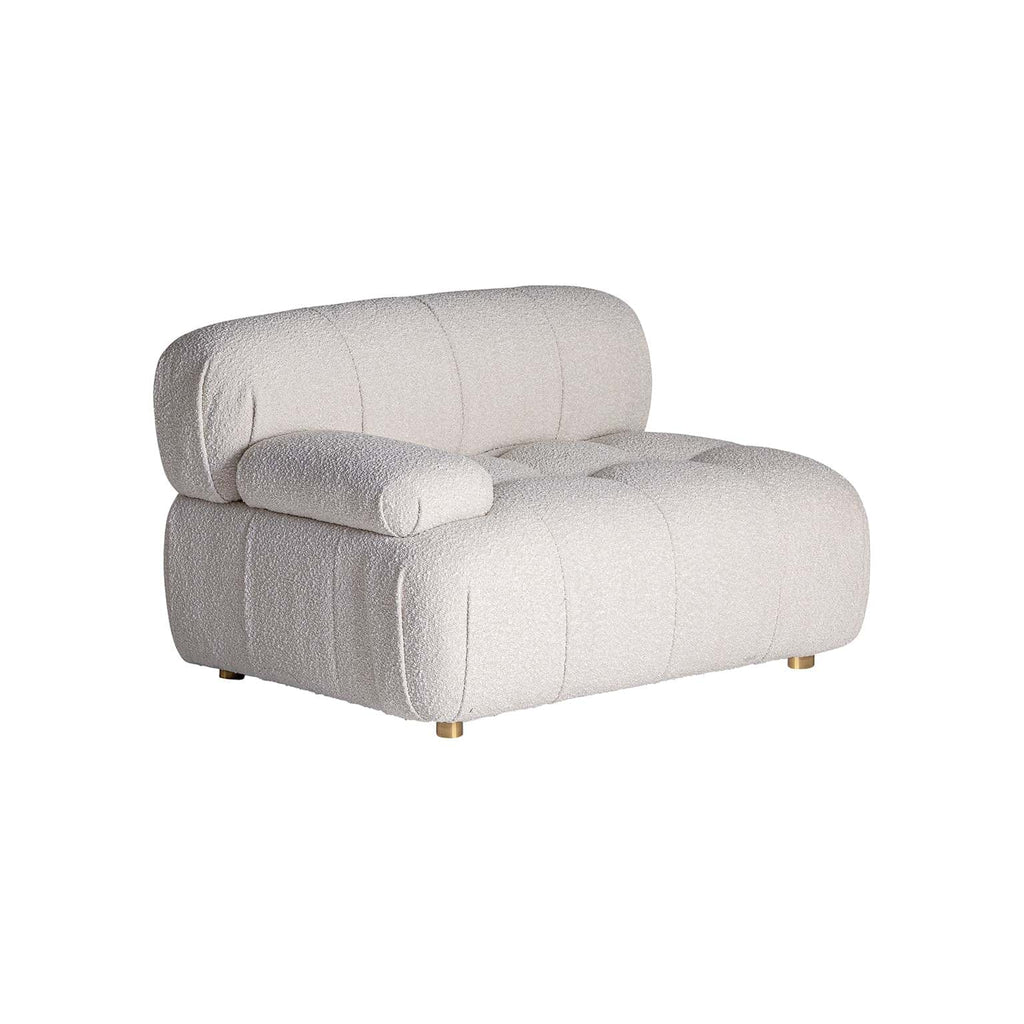 Art Deco Modulsofa Bouclé in Creme kombiniert mit Gold - Maison Oudh