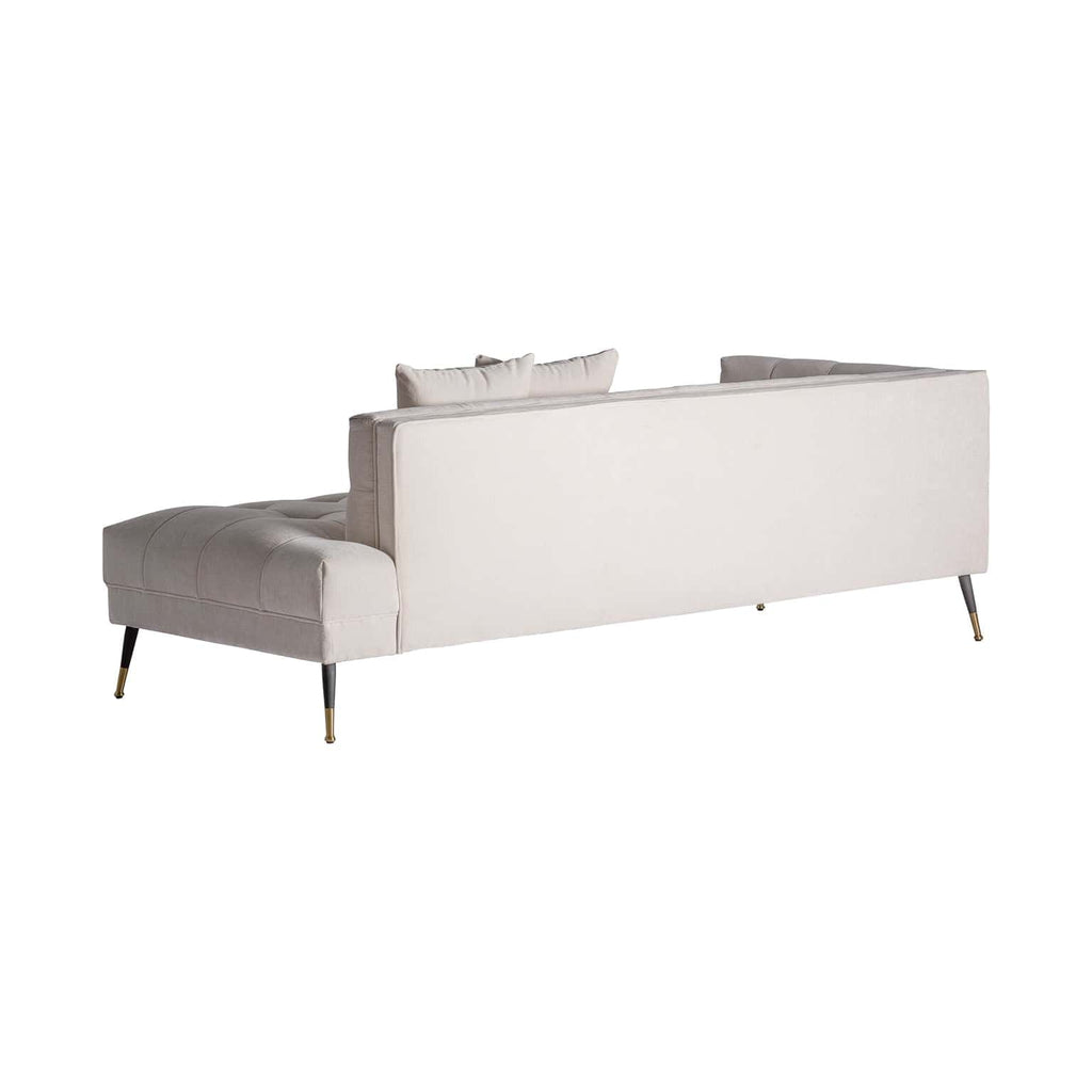 Art Deco Sofa aus Kiefernholz bezogen mit cremeweisser Baumwolle - Maison Oudh