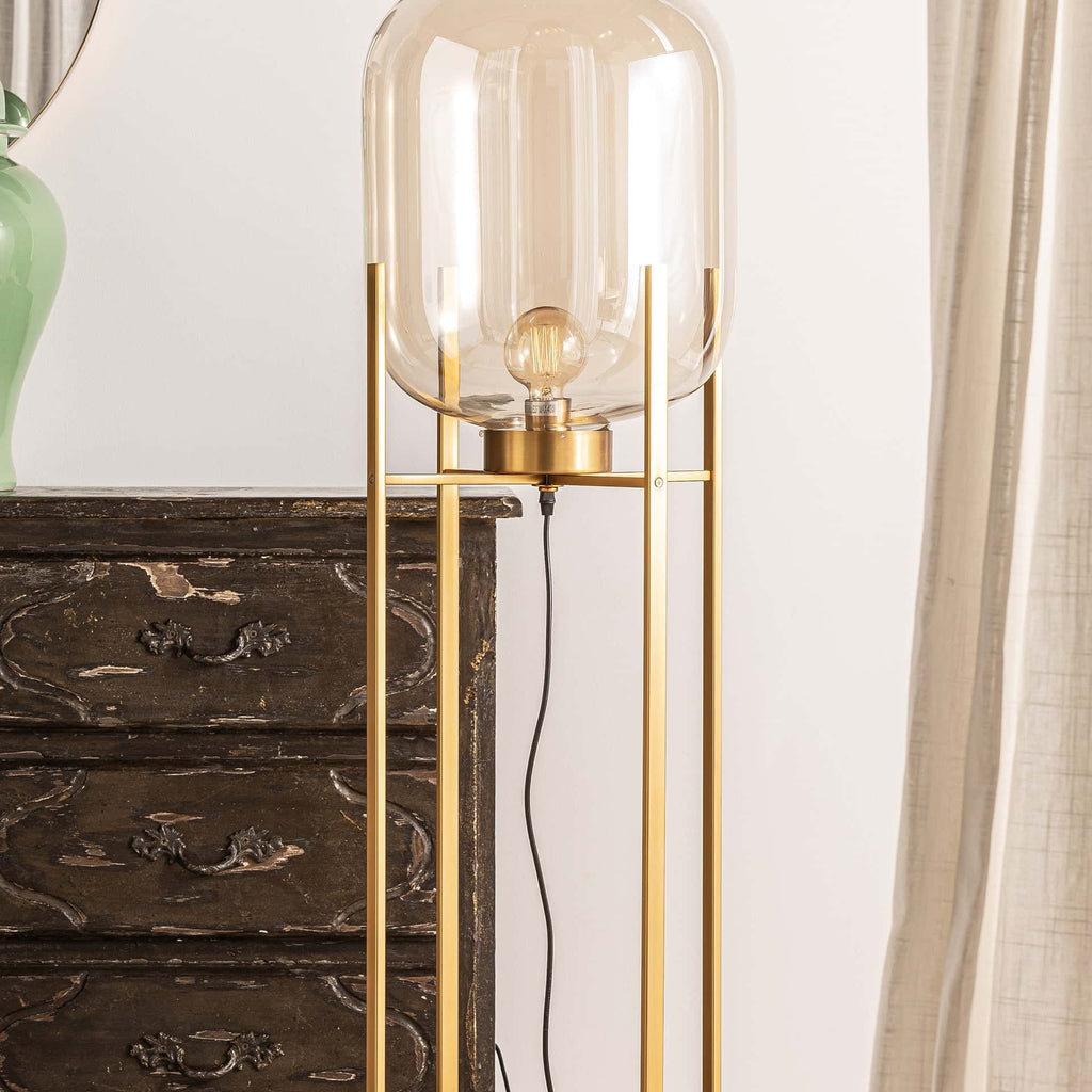Art Deco Stehlampe in Gold - Maison Oudh