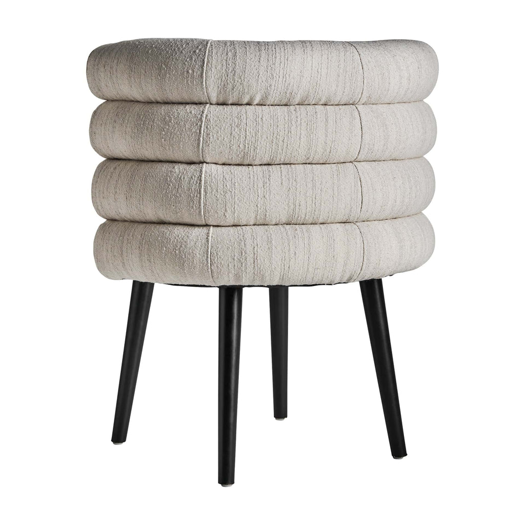 Art Deco Stuhl: Off White Bouclé trifft Schwarzes Stahlgestell - Maison Oudh