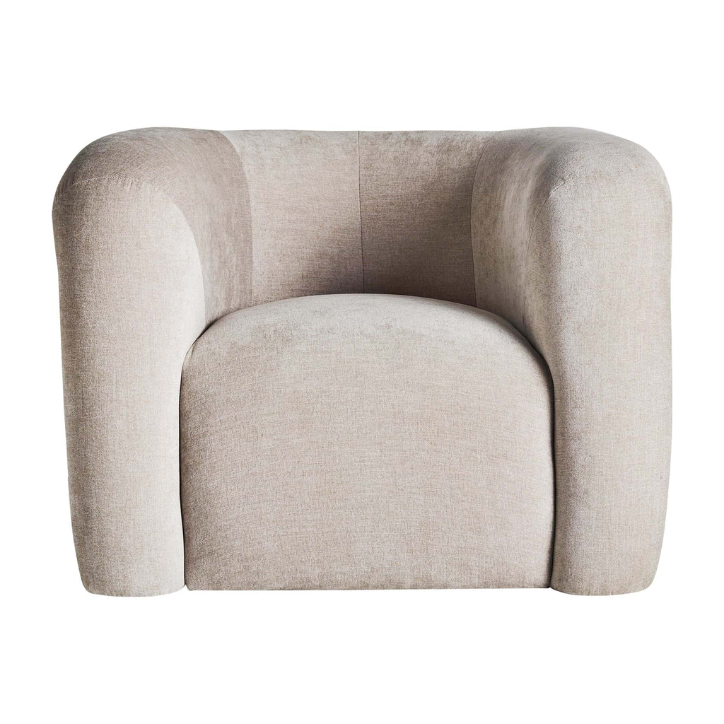 Beiger Art Deco Stoffsessel - Maison Oudh