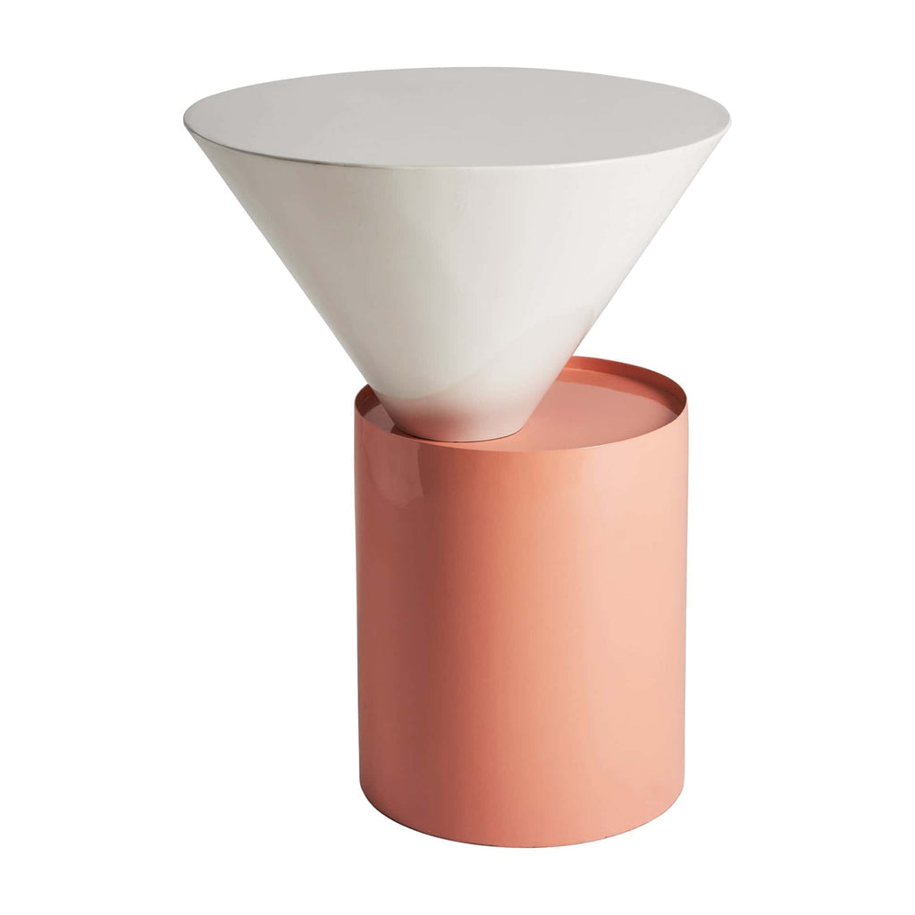 Beistelltisch aus Eisen in Weiss und Rosa - Maison Oudh