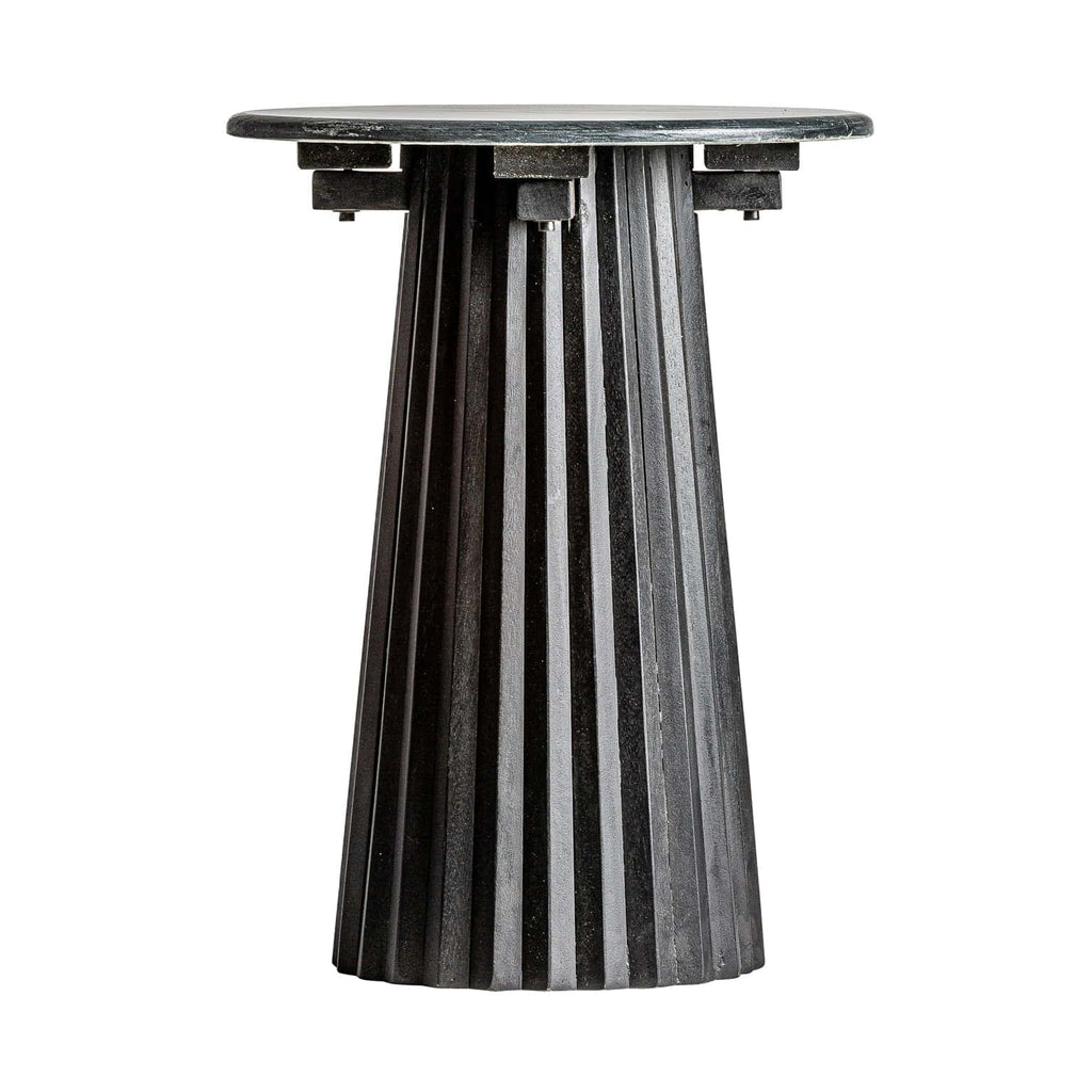 Beistelltisch aus Mangoholz mit schwarzem Marmor - Maison Oudh
