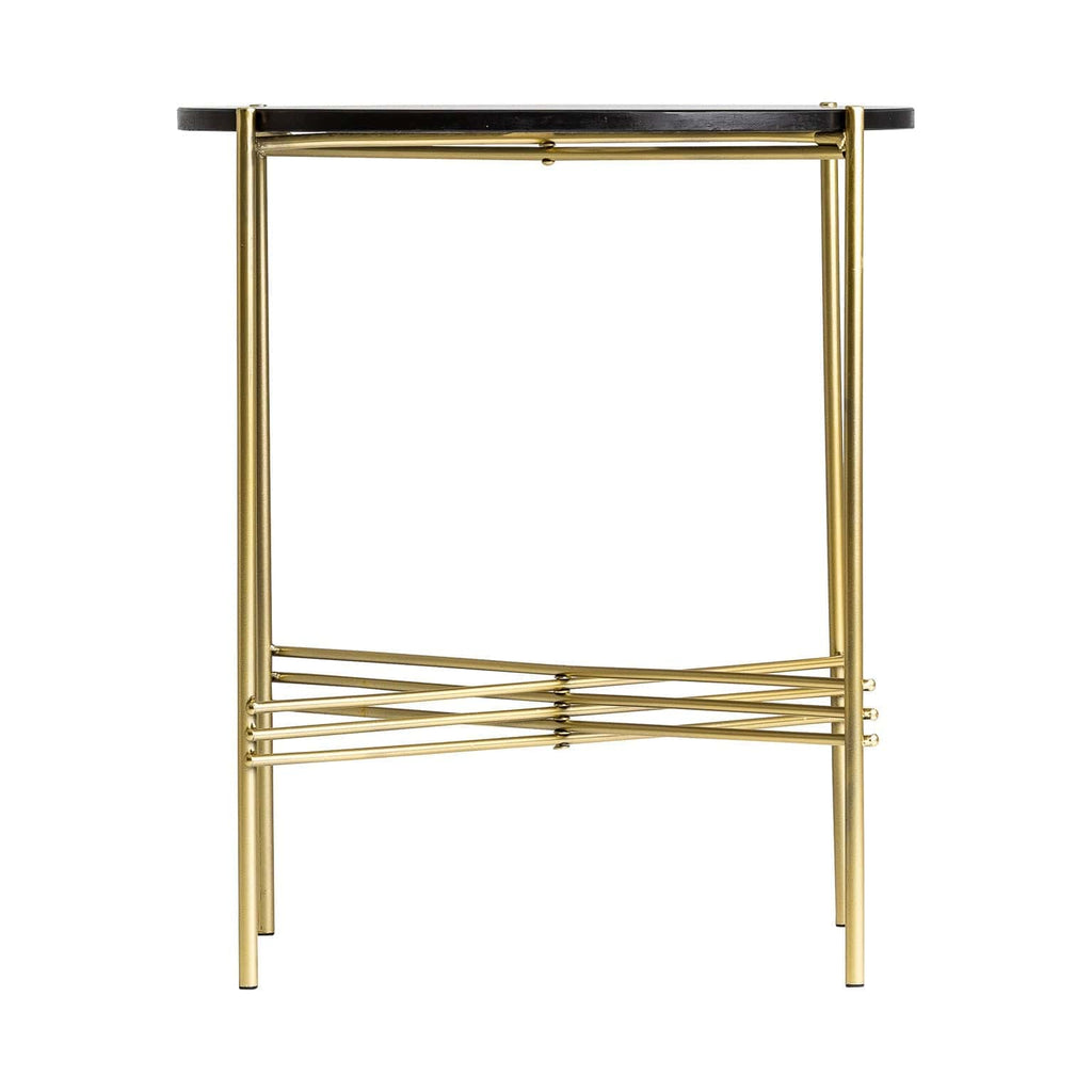 Beistelltisch in Gold mit einer Tischplatte aus schwarzem Marmor - Maison Oudh