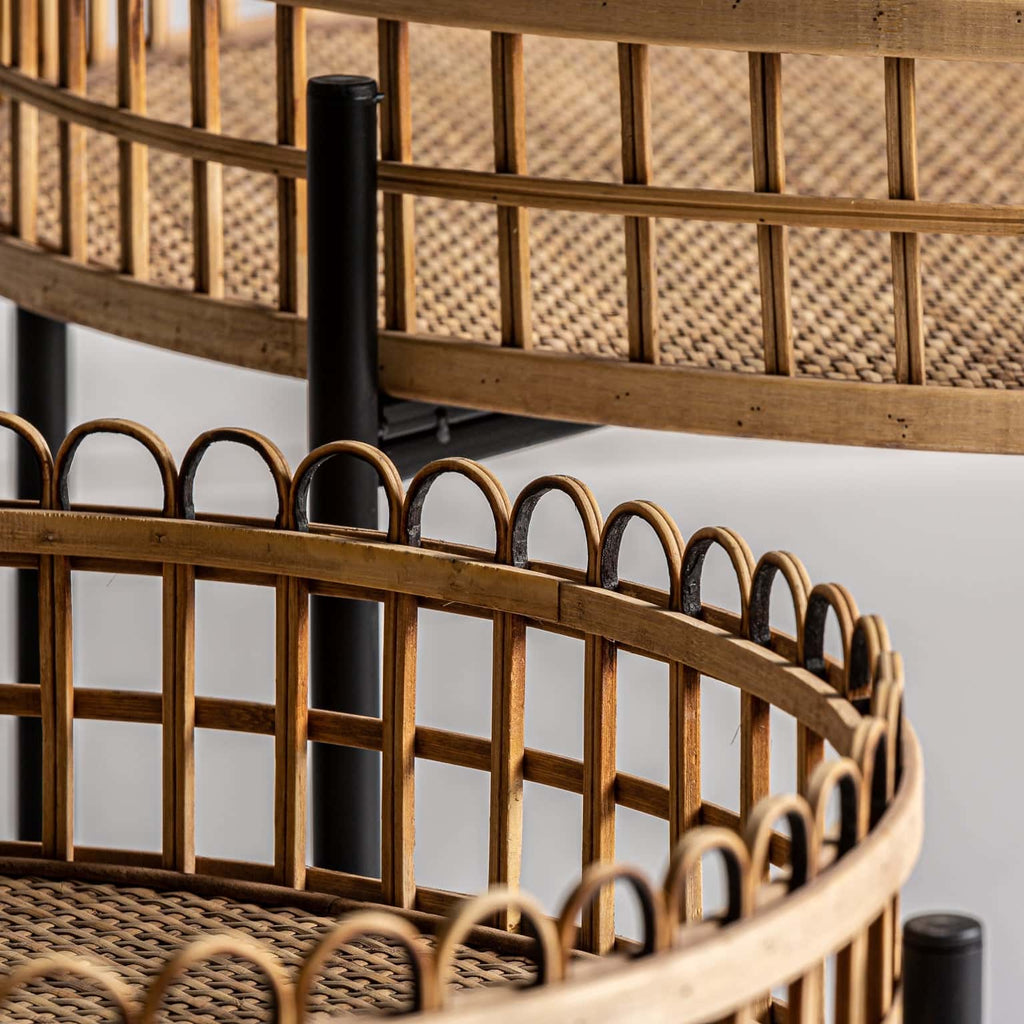 Beistelltisch Set aus Bambus und Rattan - Maison Oudh
