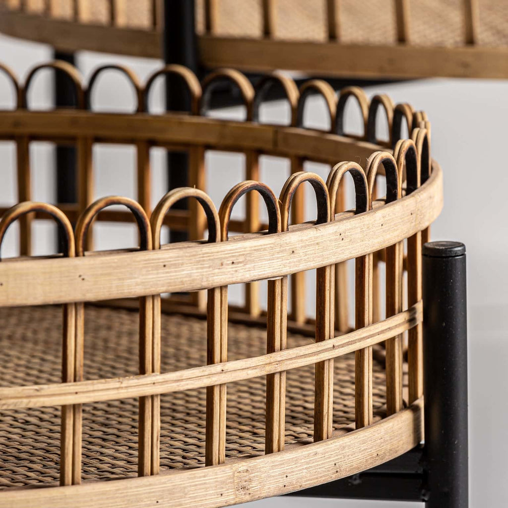 Beistelltisch Set aus Bambus und Rattan - Maison Oudh