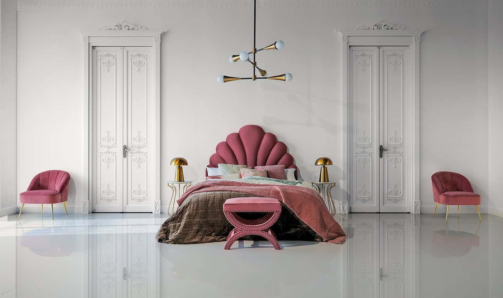 Runder Beistelltisch mit weißer Marmorplatte und goldenem Gestell - art deco stil -- Maison Oudh