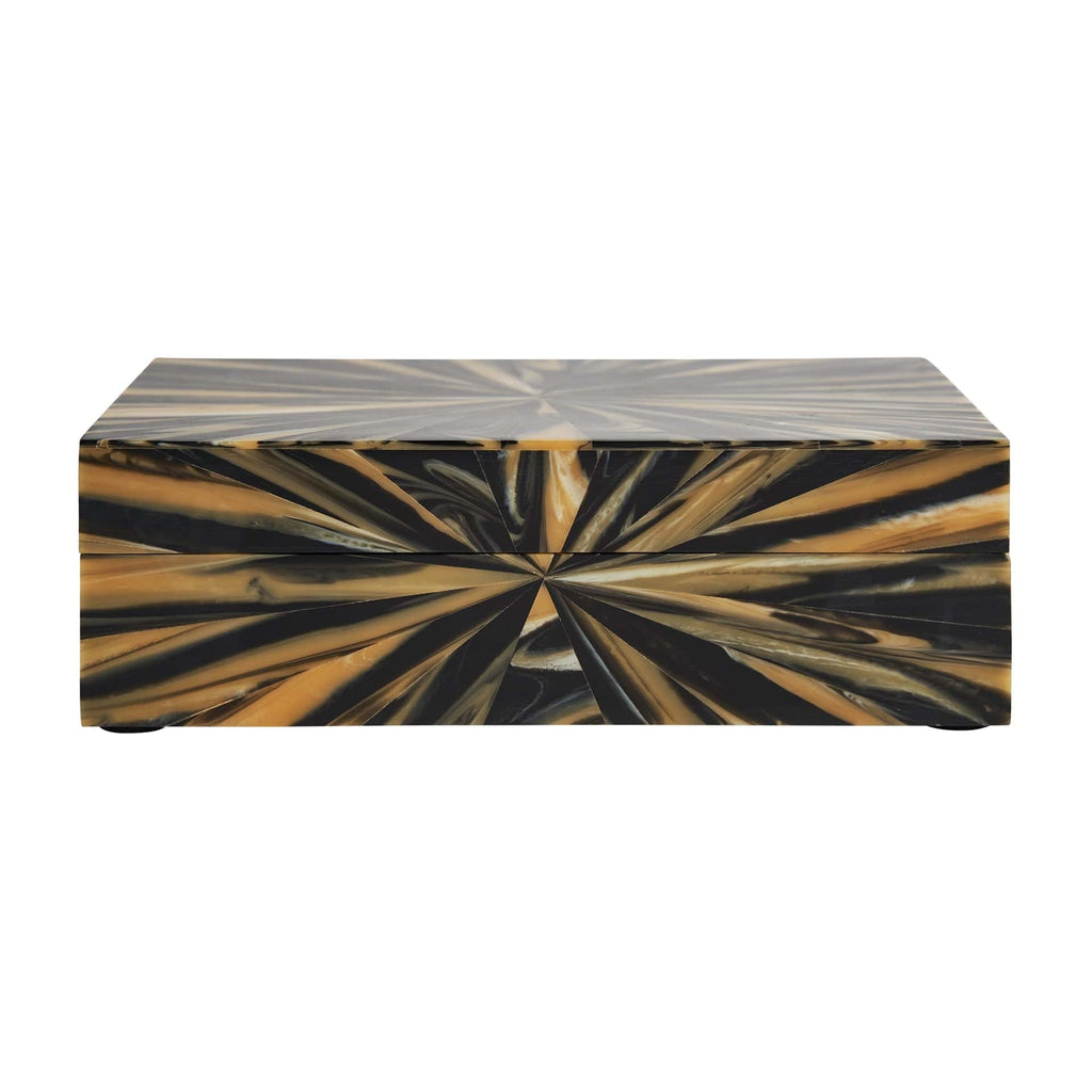 Box aus Bone mit Deckel in Schwarz und Gold - Maison Oudh