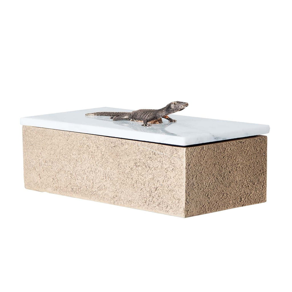 Box aus Marmor mit einem dekorativen Deckel - Maison Oudh