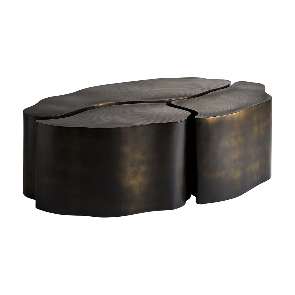 Couchtisch aus Messing bestehend aus drei Elementen - Maison Oudh