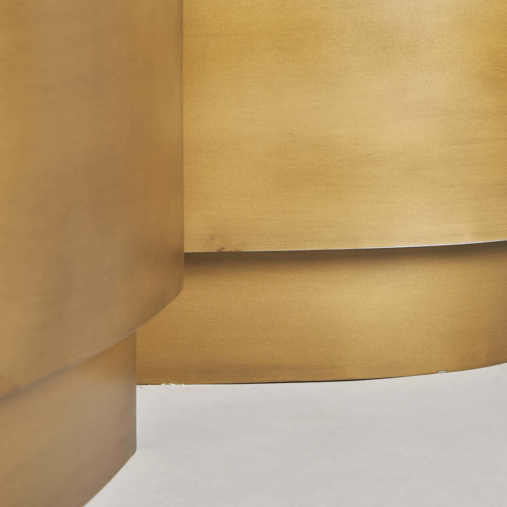 Couchtisch im 2er Set in Gold kombiniert mit weissem und schwarzem Marmor - Maison Oudh