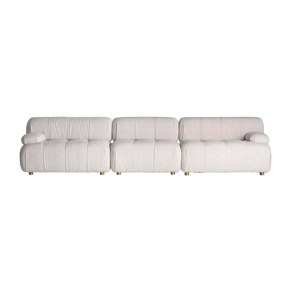 Cremefarbenes Modulsofa aus Bouclé im Art Deco Design - Maison Oudh