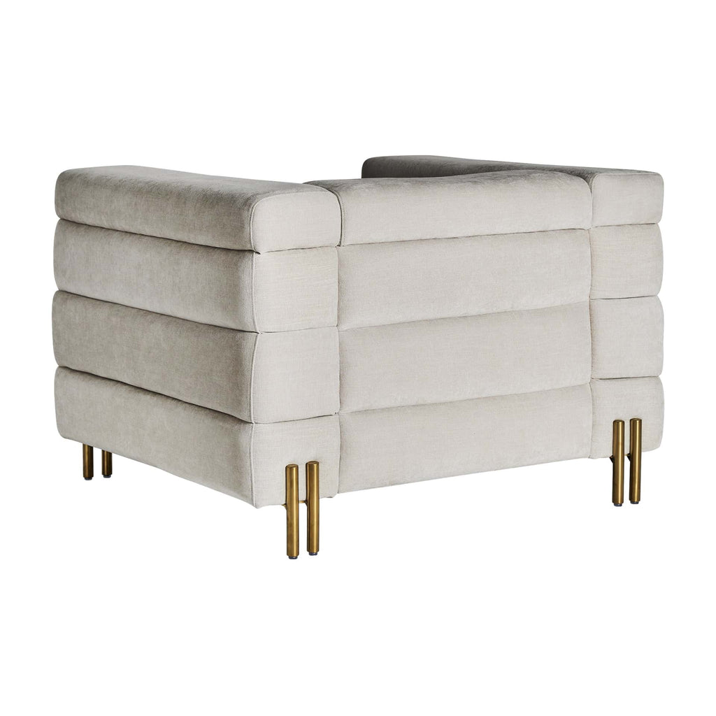 Cube-Design Art-Deco-Sessel: Gold trifft auf sanfte Grautöne - Maison Oudh