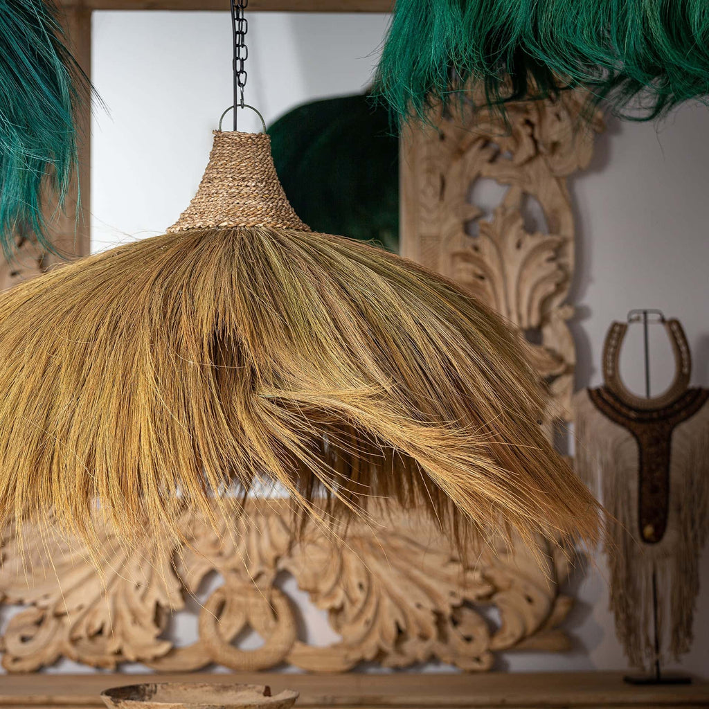 Deckenleuchte aus Naturfasern im Ethnic Design - Maison Oudh