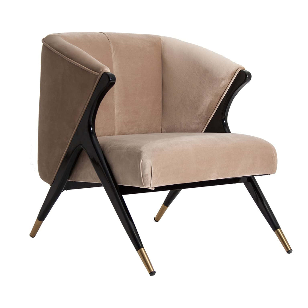 Design Samtsessel in Taupe - Maison Oudh