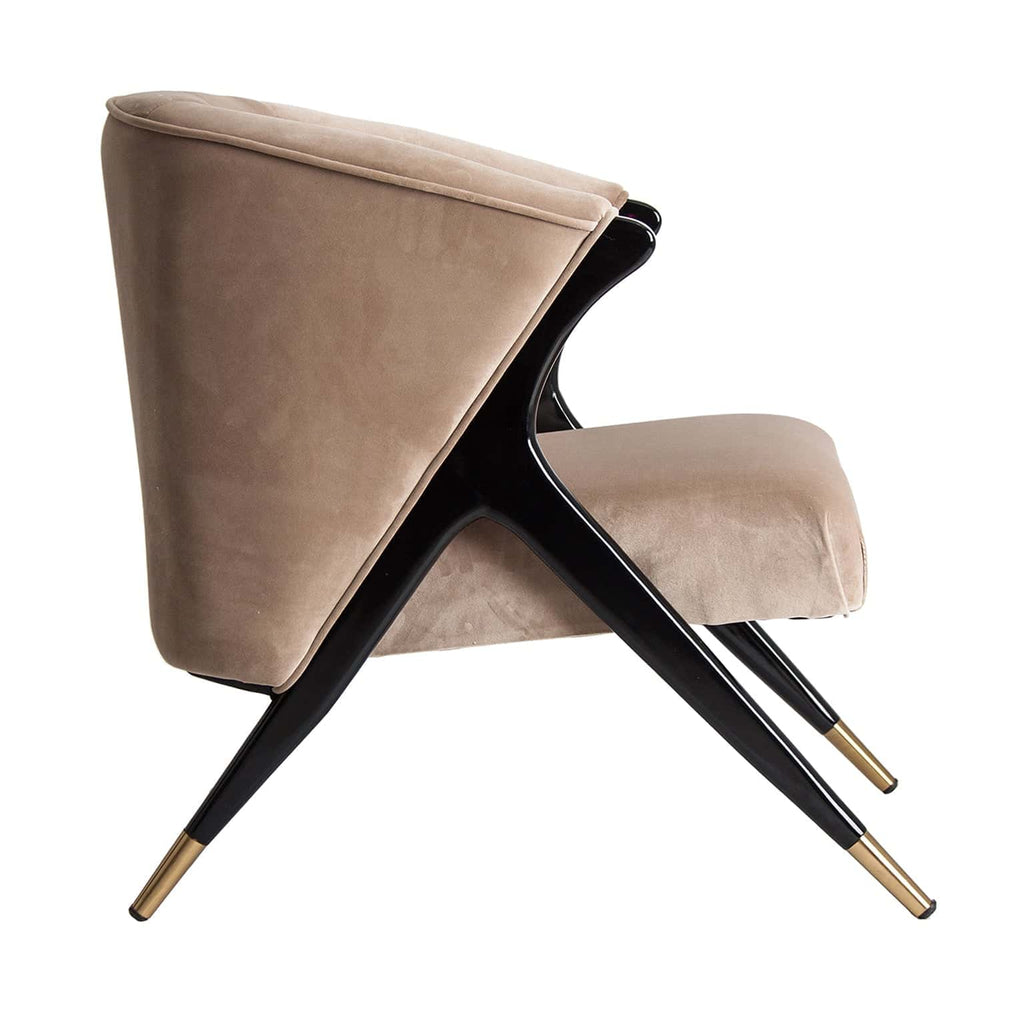 Design Samtsessel in Taupe - Maison Oudh