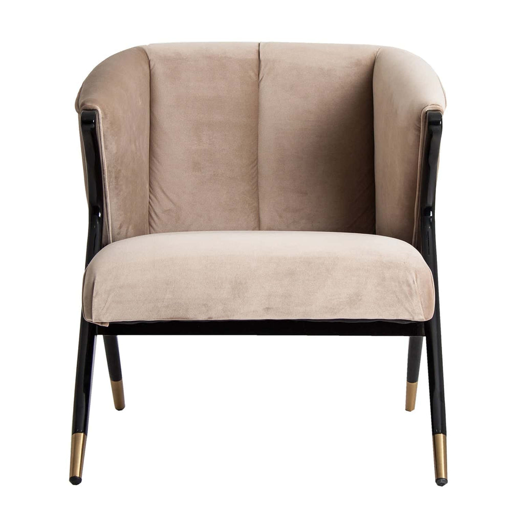 Design Samtsessel in Taupe - Maison Oudh
