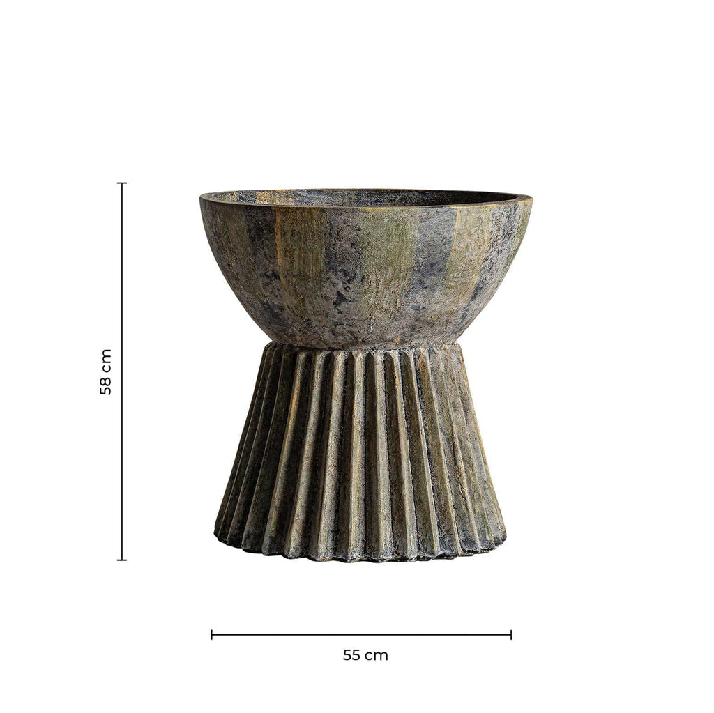 Designer Amphore Plissee aus Beton - Maison Oudh