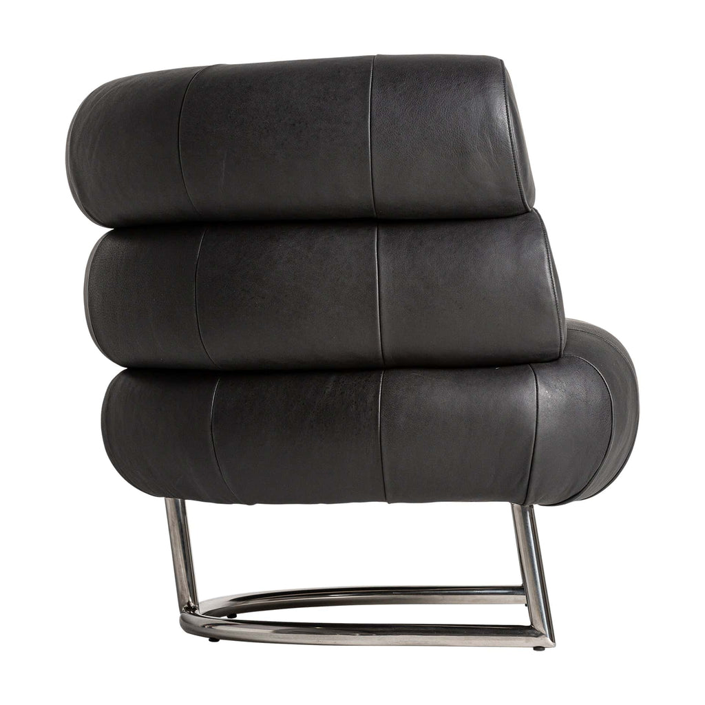 Designer Contemporary Leder-Sessel in Schwarz - Maison Oudh