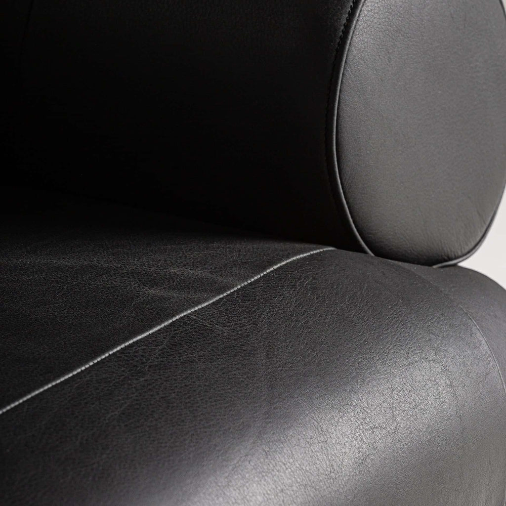 Designer Contemporary Leder-Sessel in Schwarz - Maison Oudh