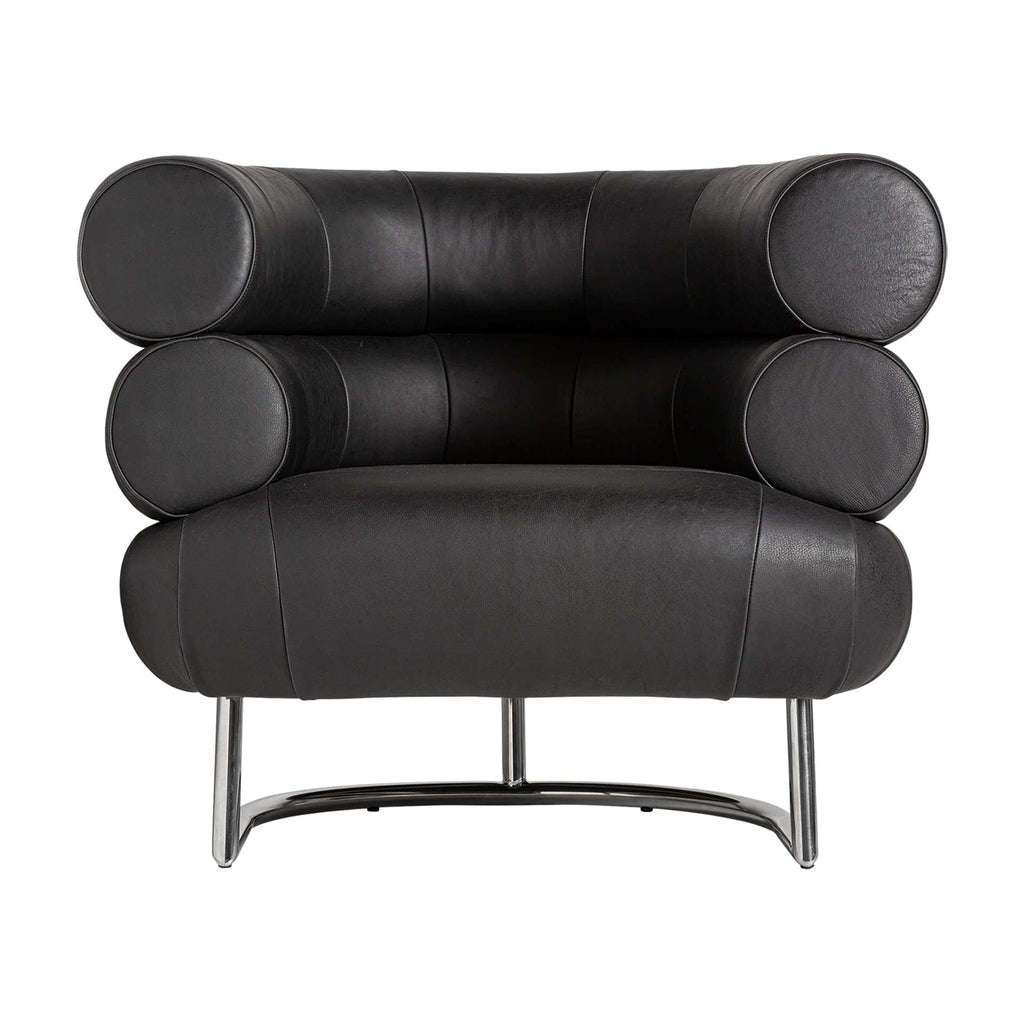 Designer Contemporary Leder-Sessel in Schwarz - Maison Oudh