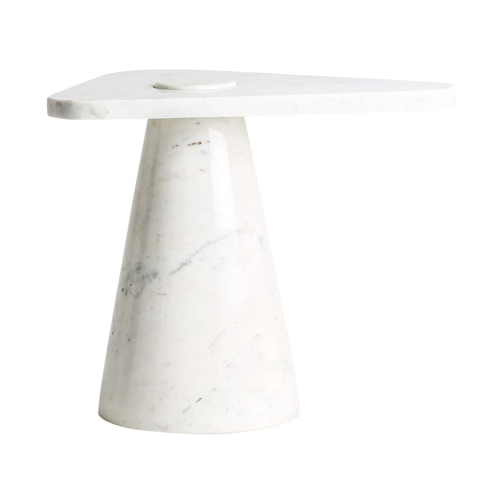 Art Deco Beistelltisch aus Weissem Marmor